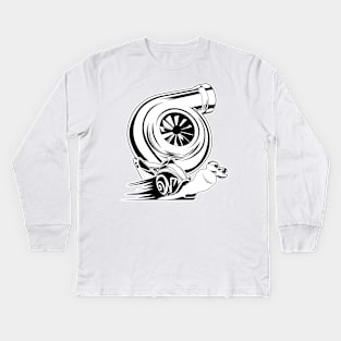 turbo snail speed race Kids Long Sleeve T-Shirt